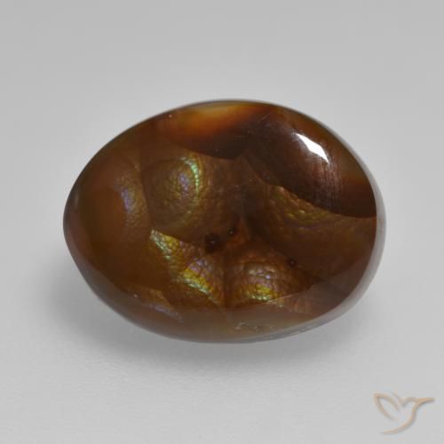 6.40 ct Multicolor Fire Agate Stone, Natural Fire Agate in Oval Cabochon Shape for Sale