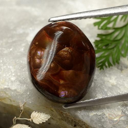 6.65ct Natural Multicolor Fire Agate, Oval, Opaque