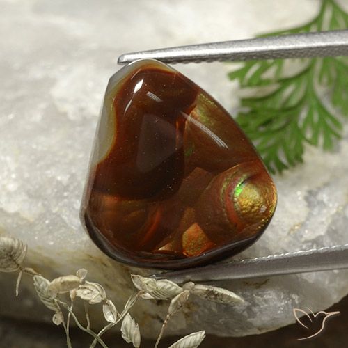 7.71 ct Fancy Fire Agate, 13.9 x 12.7 mm From Mexico, Photo A