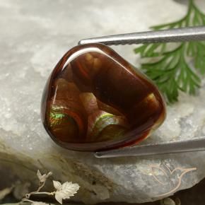 7.71 ct Multicolor Fire Agate Stone, Natural Fire Agate in Shark Fin Cabochon Shape for Sale