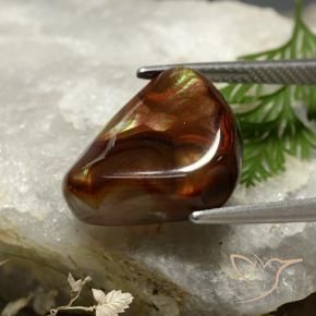 Fire Agate Gemstone in 13.9 x 12.7 mm Size for Sale, Fire Agate Stone in Multicolor Color