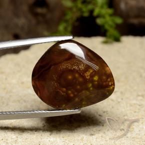 14.36 ct Multicolor Fire Agate Stone, Natural Fire Agate in Fancy Cabochon Shape for Sale