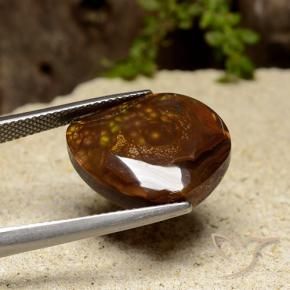 Fire Agate Gemstone in 18.7 x 15.7 mm Size for Sale, Fire Agate Stone in Multicolor Color