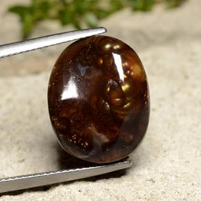 Multicolor Fire Agate Gem - 10.9ct Oval Cabochon (ID: 490902)