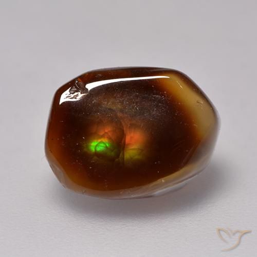4.10 ct Multicolor Fire Agate Stone, Natural Fire Agate in Fancy Cabochon Shape for Sale