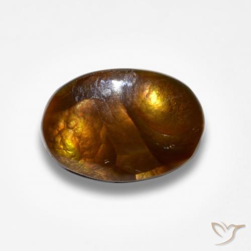 4.19 ct Multicolor Fire Agate Stone, Natural Fire Agate in Oval Cabochon Shape for Sale