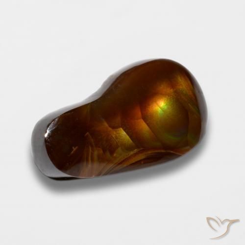 7.36 ct Multicolor Fire Agate Stone, Natural Fire Agate in Fancy Cabochon Shape for Sale