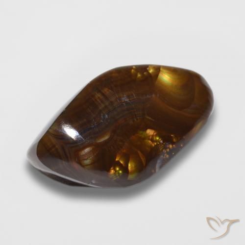11.34 ct Multicolor Fire Agate Stone, Natural Fire Agate in Fancy Cabochon Shape for Sale