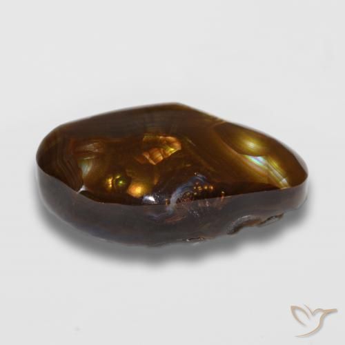 Fire Agate Gemstone in 19.9 x 11.3 mm Size for Sale, Fire Agate Stone in Multicolor Color