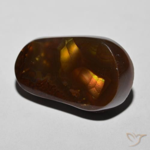11.34 ct Multicolor Fire Agate Stone, Natural Fire Agate in Fancy Cabochon Shape for Sale