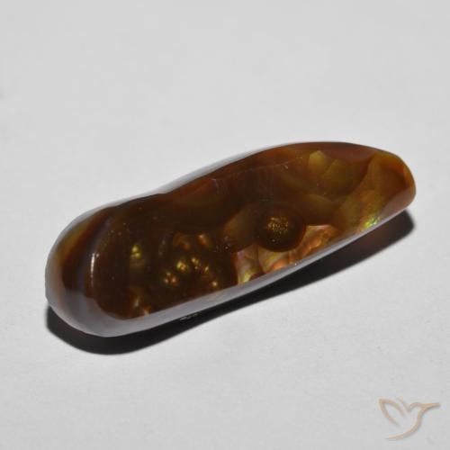 8.55 ct Multicolor Fire Agate Stone, Natural Fire Agate in Fancy Cabochon Shape for Sale