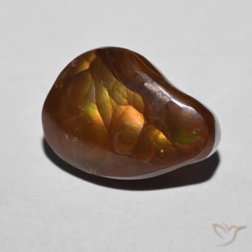 7.28 ct Multicolor Fire Agate Stone, Natural Fire Agate in Fancy Cabochon Shape for Sale
