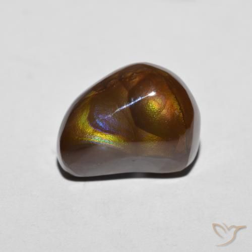 Agata di fuoco Cabochon fantasia da 5,55 ct dal Messico, dimensione 13,4x9,9 mm, purezza Opaque, pietra preziosa naturale non trattati, Agata di fuoco 1pc in colore Multicolore, durezza Mohs di 6,5 - 7 adatto per gioielli da indossare ogni giorno, Photo A