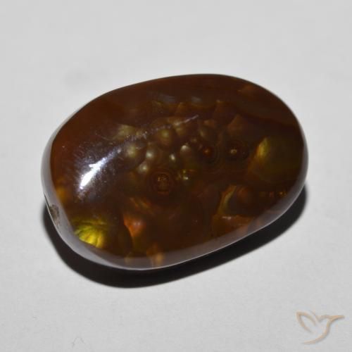12.27 ct Multicolor Fire Agate Stone, Natural Fire Agate in Fancy Cabochon Shape for Sale