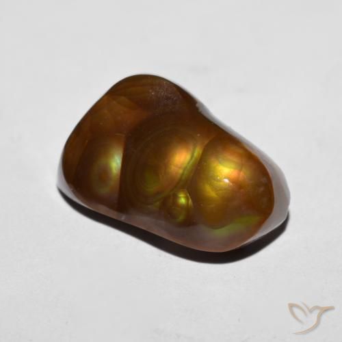 6.92 ct Multicolor Fire Agate Stone, Natural Fire Agate in Fancy Cabochon Shape for Sale