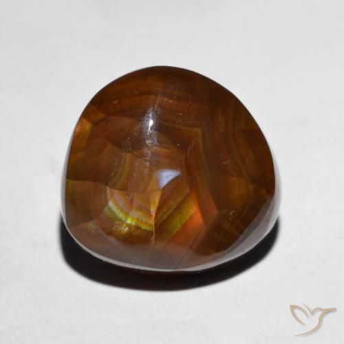 7.93 ct Multicolor Fire Agate Stone, Natural Fire Agate in Fancy Cabochon Shape for Sale