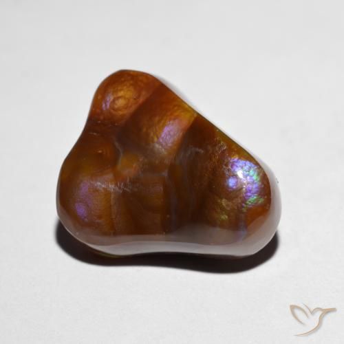 8.19 ct Multicolor Fire Agate Stone, Natural Fire Agate in Fancy Cabochon Shape for Sale