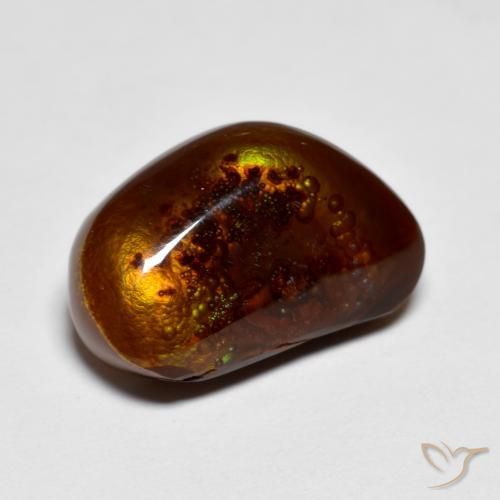 8.53 ct Multicolor Fire Agate Stone, Natural Fire Agate in Fancy Cabochon Shape for Sale