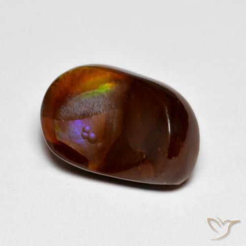 5.66 ct Multicolor Fire Agate Stone, Natural Fire Agate in Fancy Cabochon Shape for Sale