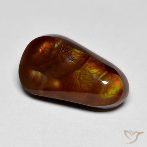 7.93 ct Multicolor Fire Agate Stone, Natural Fire Agate in Fancy Cabochon Shape for Sale