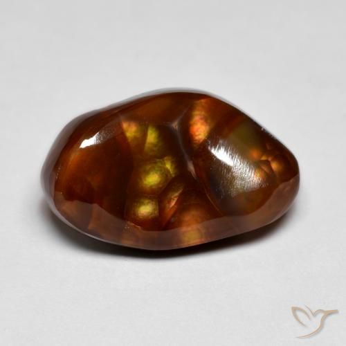 Agata di fuoco 16,2x9,8 mm multicolore Cabochon fantasia dal Messico, peso di 6,33 ct, gemma naturale non trattati in purezza Opaque, 1 pezzo Agata di fuoco - Colore: Multicolore, durezza Mohs di 6,5 - 7 adatto per gioielli da indossare ogni giorno, Photo A