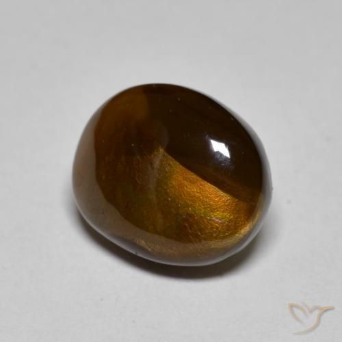 4.24 ct Multicolor Fire Agate Stone, Natural Fire Agate in Fancy Cabochon Shape for Sale