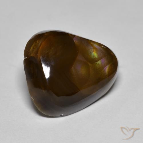8.88 ct Multicolor Fire Agate Stone, Natural Fire Agate in Fancy Cabochon Shape for Sale