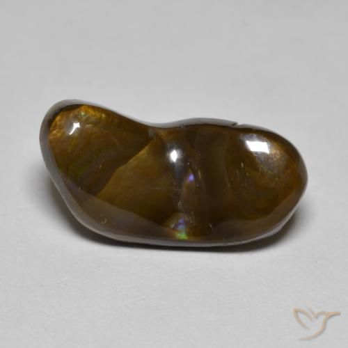 6.23 ct Multicolor Fire Agate Stone, Natural Fire Agate in Fancy Cabochon Shape for Sale
