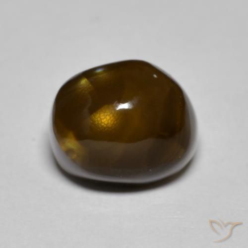 4.61 ct Multicolor Fire Agate Stone, Natural Fire Agate in Fancy Cabochon Shape for Sale