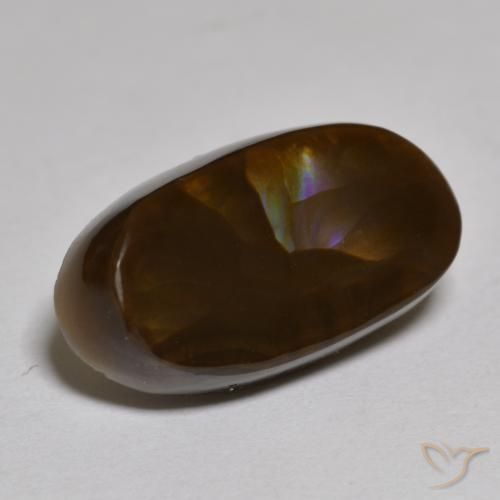 6.13 ct Multicolor Fire Agate Stone, Natural Fire Agate in Oval Cabochon Shape for Sale