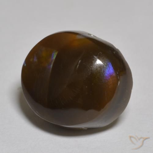 5.99 ct Multicolor Fire Agate Stone, Natural Fire Agate in Fancy Cabochon Shape for Sale