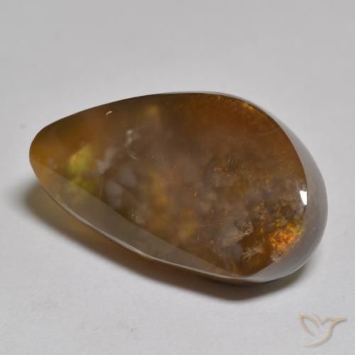 11.60 ct Multicolor Fire Agate Stone, Natural Fire Agate in Fancy Cabochon Shape for Sale