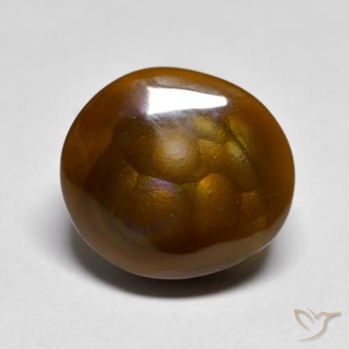 7.53 ct Multicolor Fire Agate Stone, Natural Fire Agate in Fancy Cabochon Shape for Sale