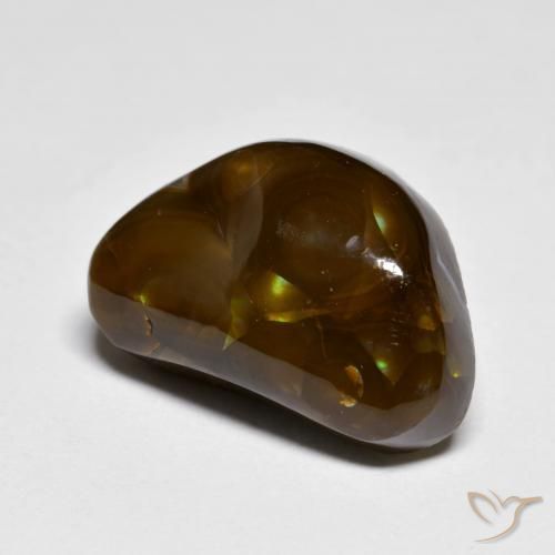 9.39 ct Multicolor Fire Agate Stone, Natural Fire Agate in Fancy Cabochon Shape for Sale