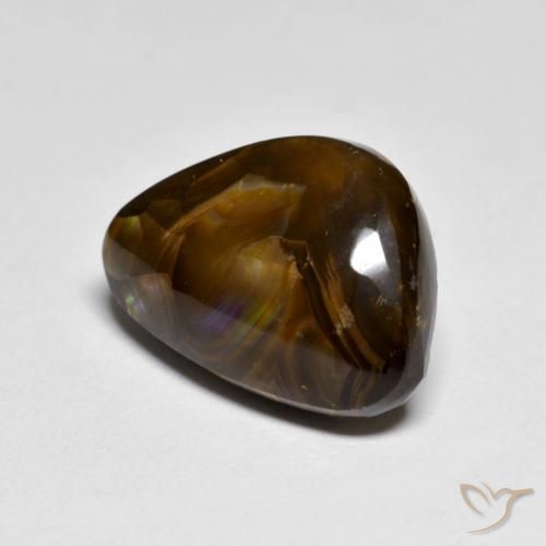 7.42 ct Multicolor Fire Agate Stone, Natural Fire Agate in Fancy Cabochon Shape for Sale