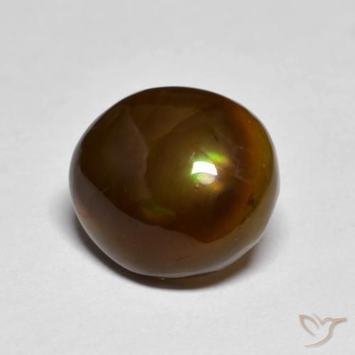 3.31 ct Multicolor Fire Agate Stone, Natural Fire Agate in Fancy Cabochon Shape for Sale
