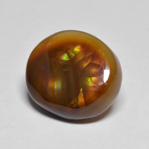 Multicolor Fire Agate Gem - 6.2ct Oval Cabochon (ID: 584665)