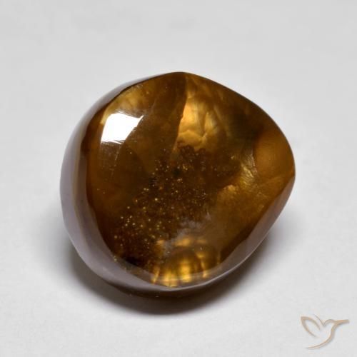 6.82 ct Multicolor Fire Agate Stone, Natural Fire Agate in Fancy Cabochon Shape for Sale