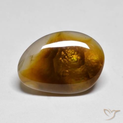 7.02 ct Multicolor Fire Agate Stone, Natural Fire Agate in Fancy Cabochon Shape for Sale