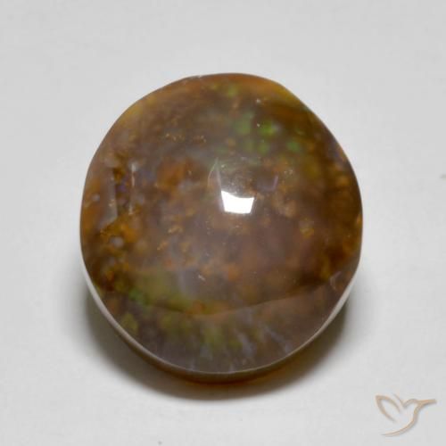 11.47 ct Multicolor Fire Agate Stone, Natural Fire Agate in Oval Cabochon Shape for Sale