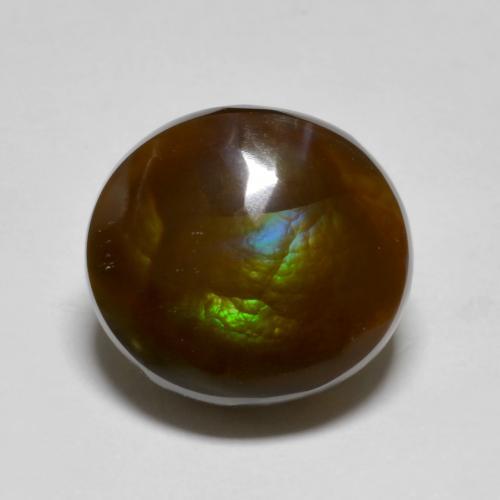 Multicolor Fire Agate Gem - 8.2ct Oval Cabochon (ID: 585371)
