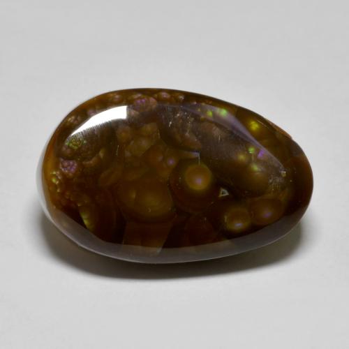 Mehrfarbig Feuerachat Edelstein - 10.4ct Ausgefallener Cabochon (ID: 585373)