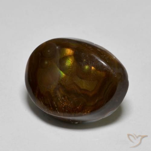 8.25 ct Multicolor Fire Agate Stone, Natural Fire Agate in Fancy Cabochon Shape for Sale