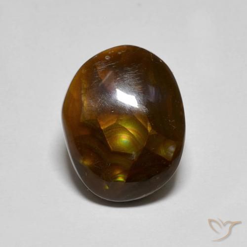 4.60 ct Multicolor Fire Agate Stone, Natural Fire Agate in Fancy Cabochon Shape for Sale