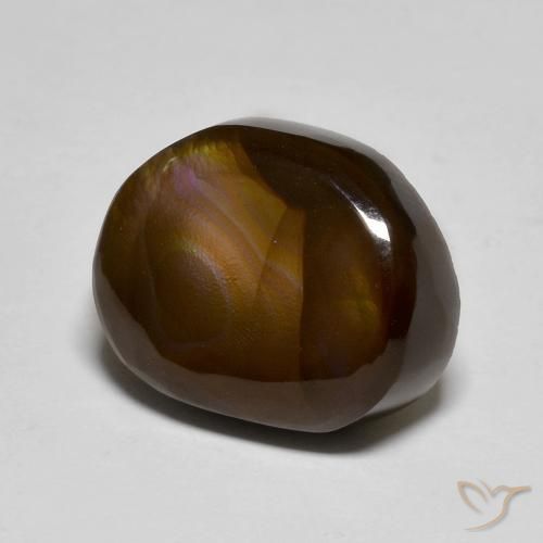6.88 ct Multicolor Fire Agate Stone, Natural Fire Agate in Fancy Cabochon Shape for Sale