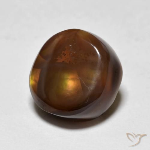 4.82 ct Multicolor Fire Agate Stone, Natural Fire Agate in Fancy Cabochon Shape for Sale