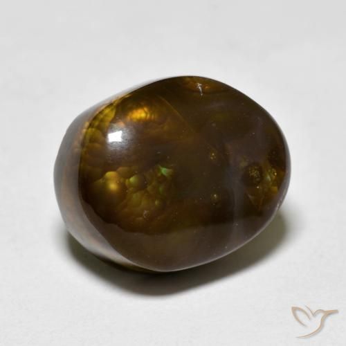 6.75 ct Multicolor Fire Agate Stone, Natural Fire Agate in Fancy Cabochon Shape for Sale