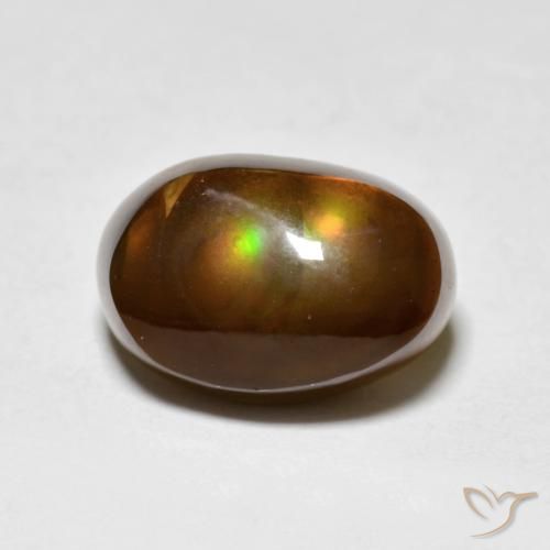 3.75 ct Multicolor Fire Agate Stone, Natural Fire Agate in Fancy Cabochon Shape for Sale