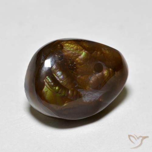 8.92 ct Multicolor Fire Agate Stone, Natural Fire Agate in Fancy Cabochon Shape for Sale