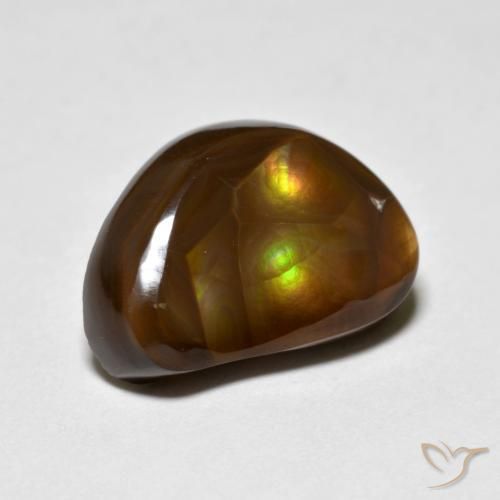 6.39 ct Multicolor Fire Agate Stone, Natural Fire Agate in Fancy Cabochon Shape for Sale